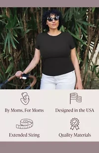 Ribbed Crew Neck Nursing T-shirt