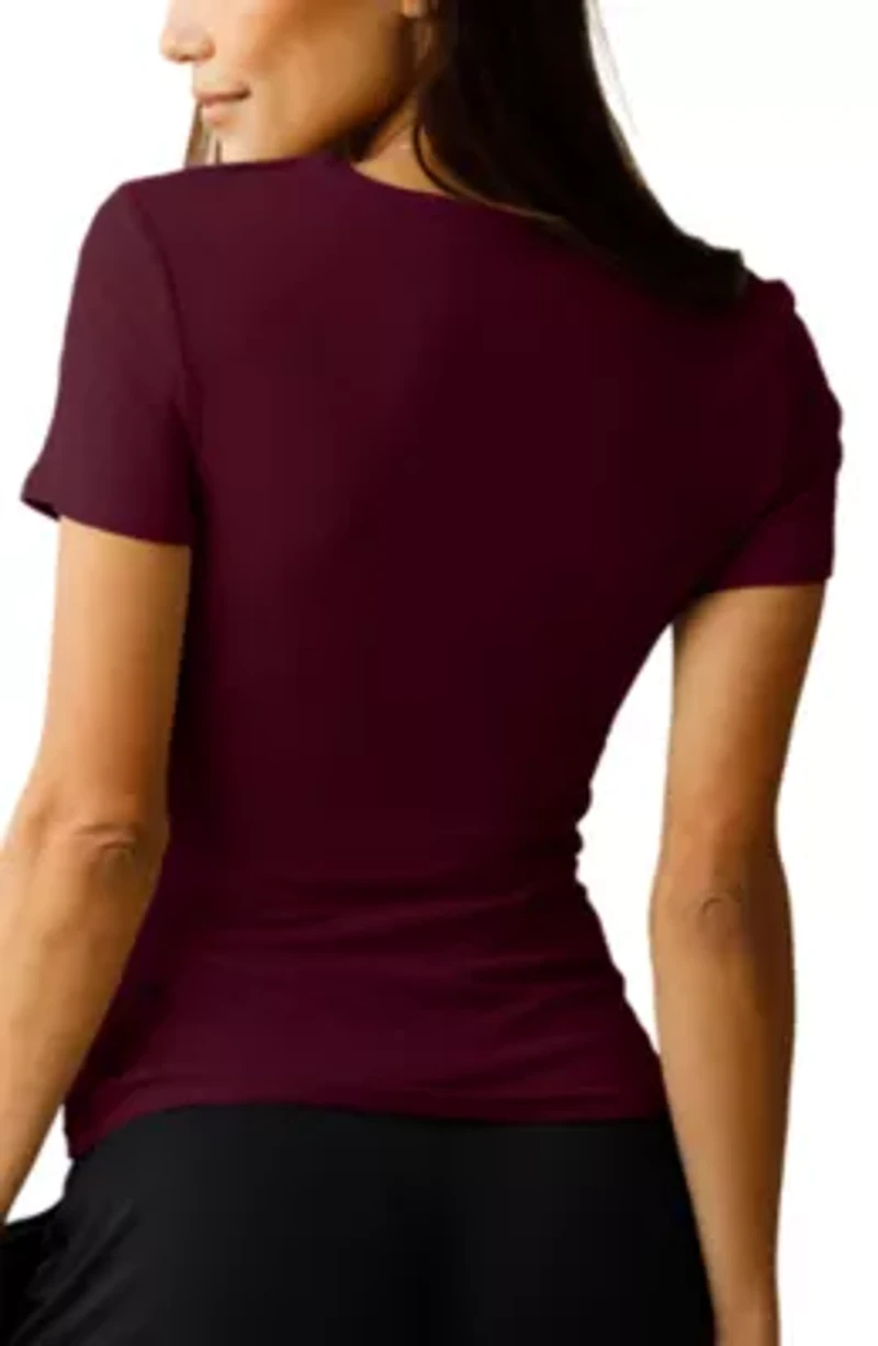 Ribbed Crew Neck Nursing T-shirt