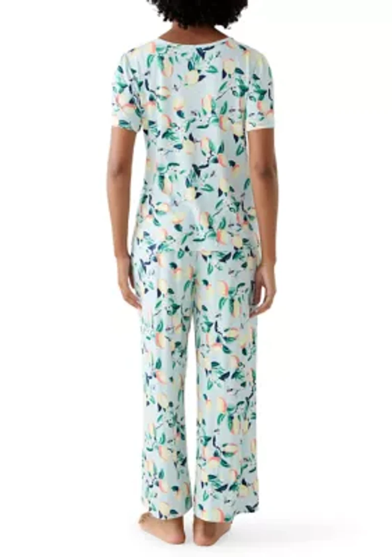 Women's Ribbed Shirt and Pants Pajama Set