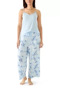 Women's Lace Tank Top and Pants Pajama Set