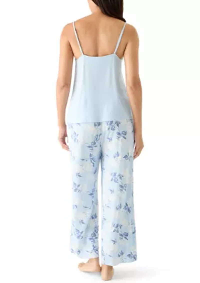 Women's Lace Tank Top and Pants Pajama Set