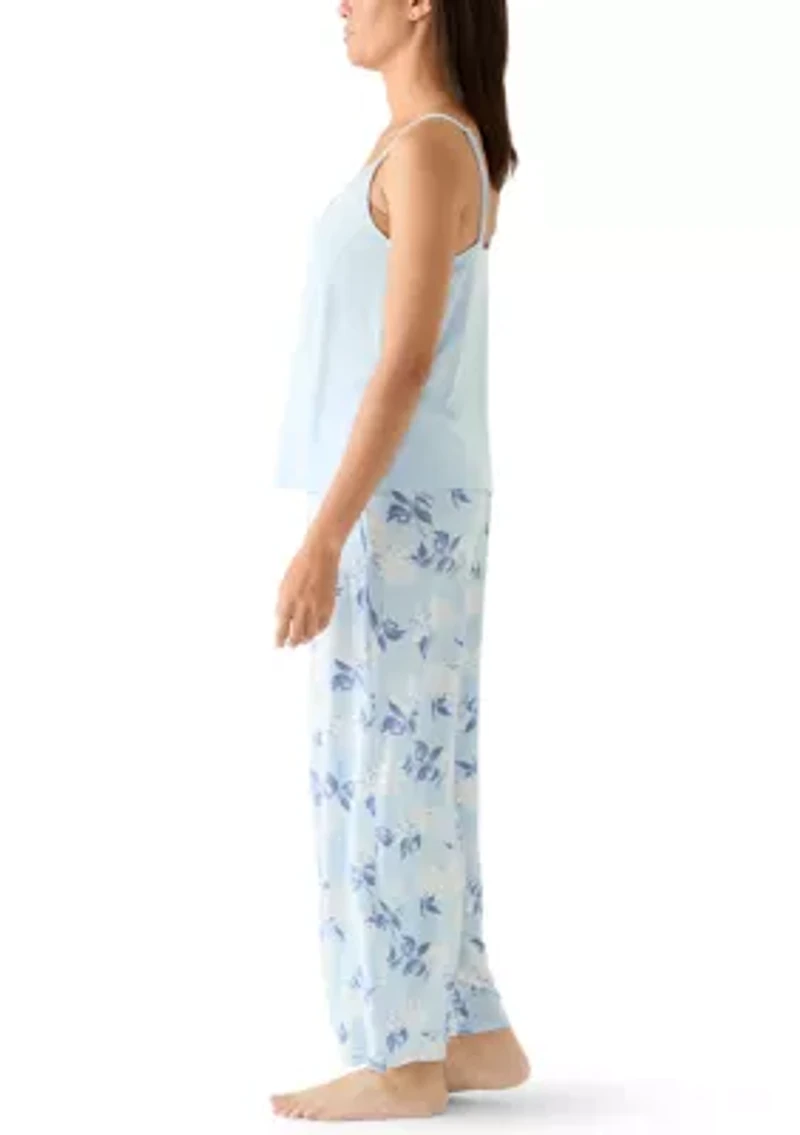 Women's Lace Tank Top and Pants Pajama Set
