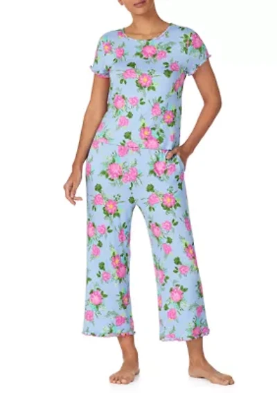 Women's Shirt & Cropped Pants Sleep Set
