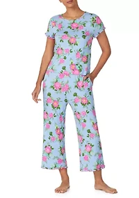 Women's Shirt & Cropped Pants Sleep Set