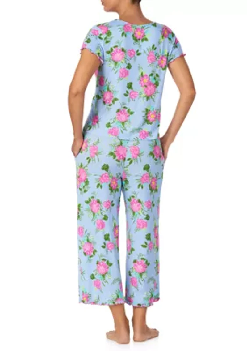 Women's Shirt & Cropped Pants Sleep Set