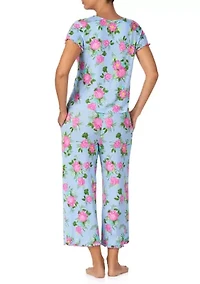 Women's Shirt & Cropped Pants Sleep Set