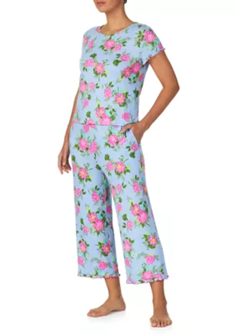 Women's Shirt & Cropped Pants Sleep Set