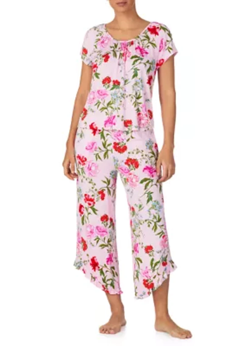 Women's Shirt & Cropped Pants Pajama Set