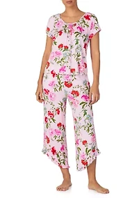 Women's Shirt & Cropped Pants Pajama Set