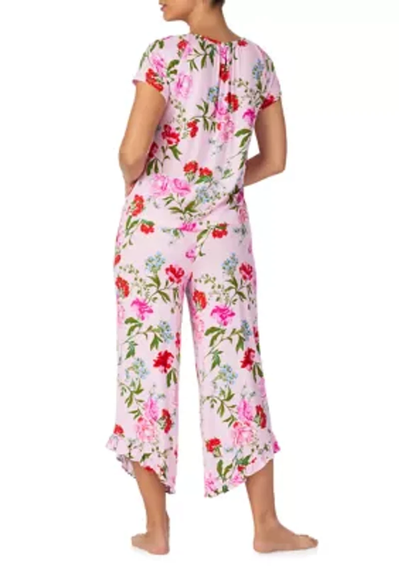 Women's Shirt & Cropped Pants Pajama Set