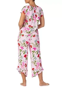 Women's Shirt & Cropped Pants Pajama Set