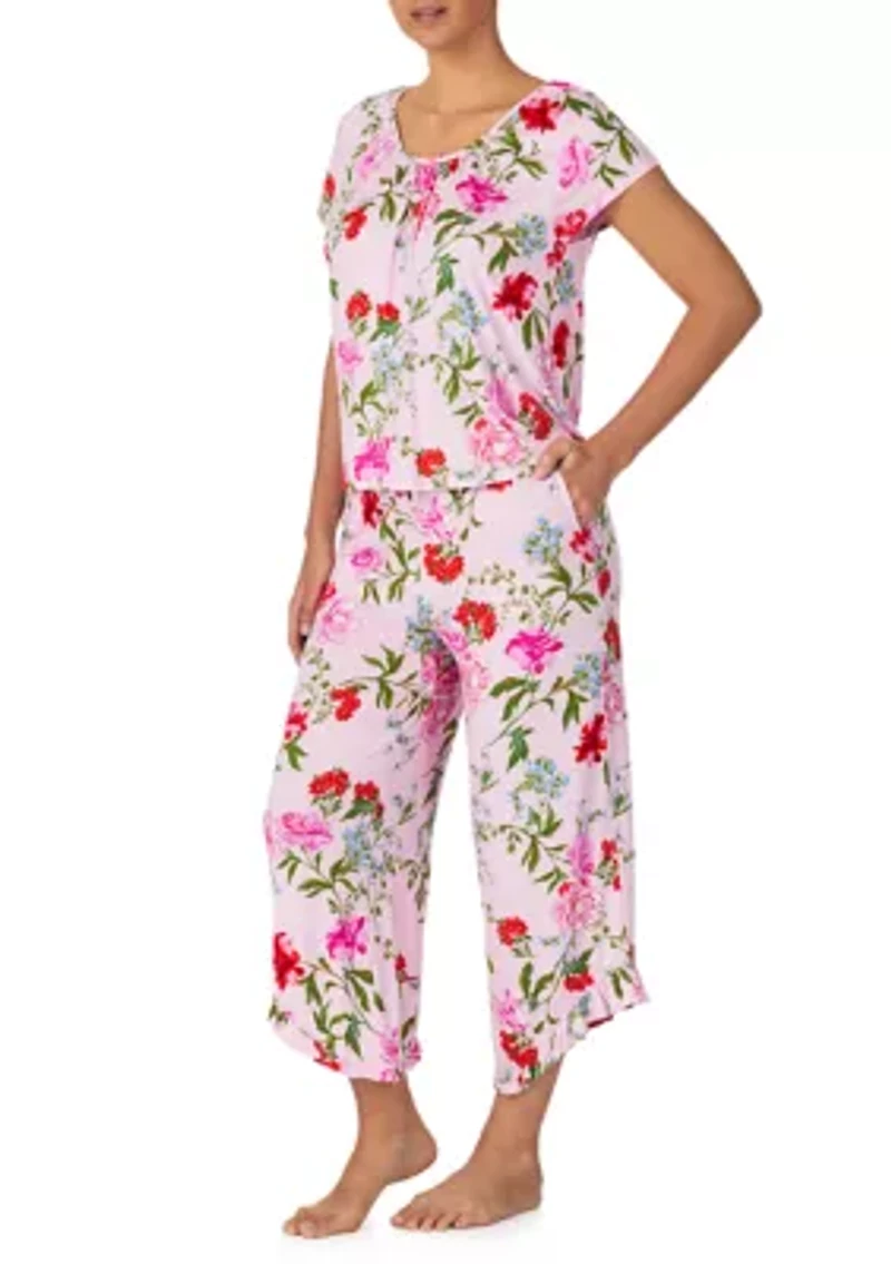 Women's Shirt & Cropped Pants Pajama Set