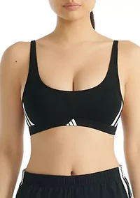 Essentials Cotton Three-Stripe Scoop Bralette with Removable Cookies