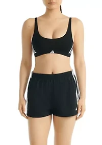 Essentials Cotton Three-Stripe Scoop Bralette with Removable Cookies