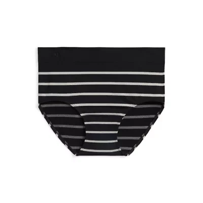 Seamless Striped Jersey High-Rise Brief