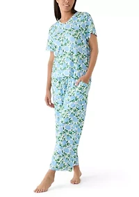 Women's Hayes Short Sleeve and Pants Sleep Set