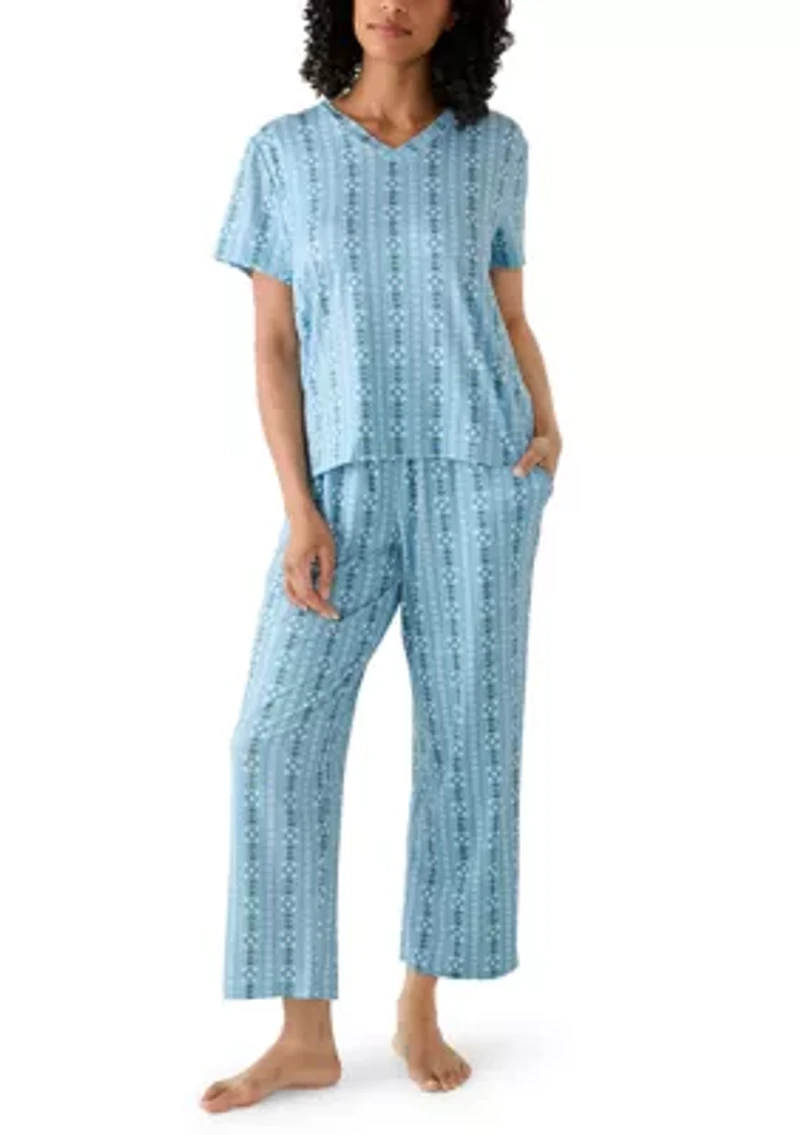 Hayes Short Sleeve Shirt and Pants Pajama Set