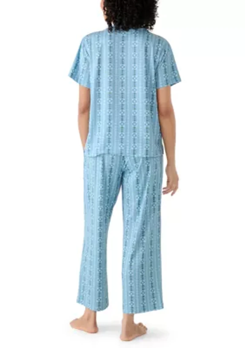Hayes Short Sleeve Shirt and Pants Pajama Set