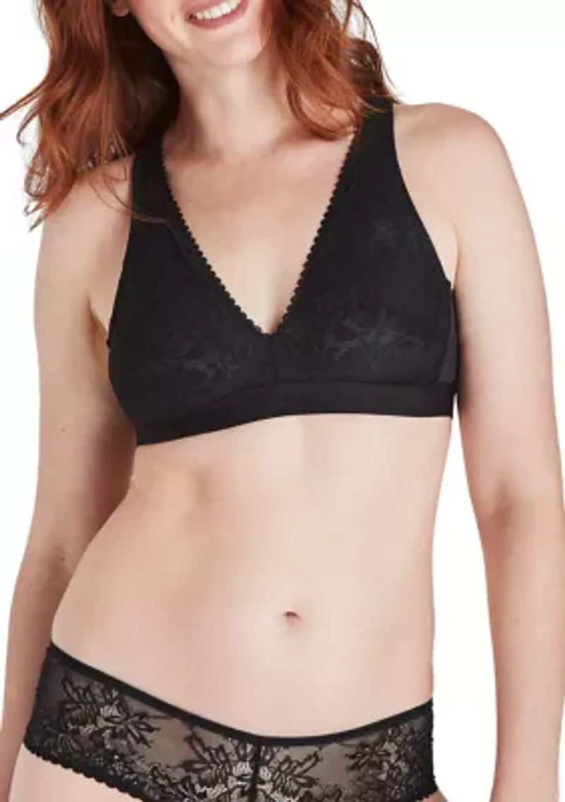 Comfort Revolution® Comfy Glam™ Plunge Lace Wirefree Bralette