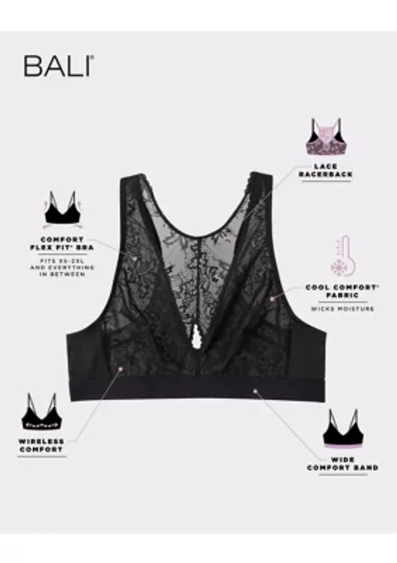 Comfort Revolution® Comfy Glam™ Plunge Lace Wirefree Bralette