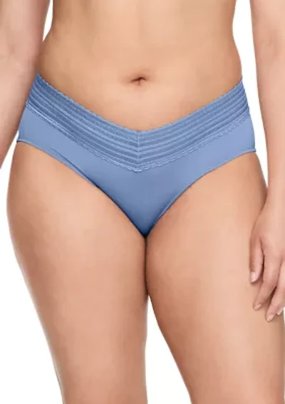 No Pinching, Problems® Dig-Free Comfort Waist with Lace Microfiber Hipster Briefs - 5609J