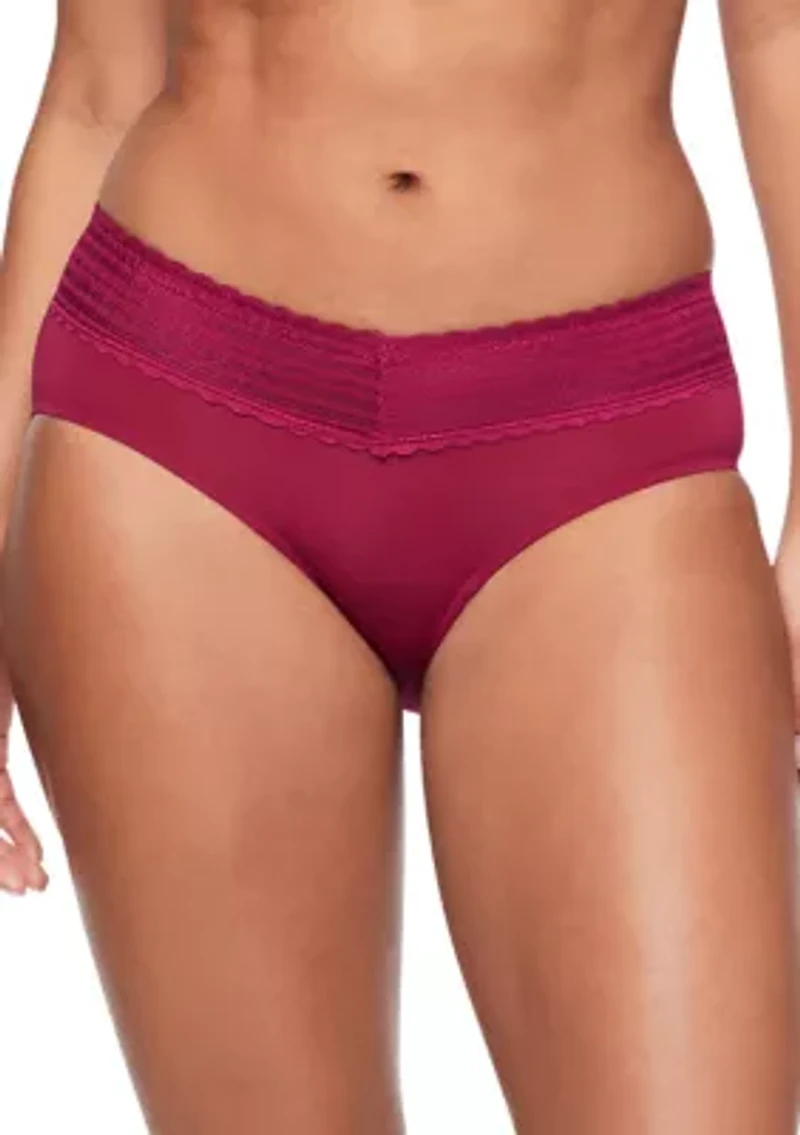 No Pinching, Problems® Dig-Free Comfort Waist with Lace Microfiber Hipster Briefs - 5609J