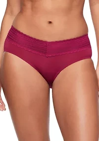 No Pinching, Problems® Dig-Free Comfort Waist with Lace Microfiber Hipster Briefs - 5609J