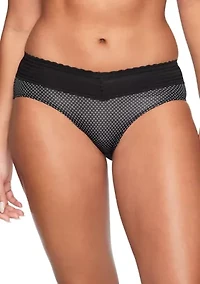 No Pinching, Problems® Dig-Free Comfort Waist with Lace Microfiber Hipster Briefs - 5609J