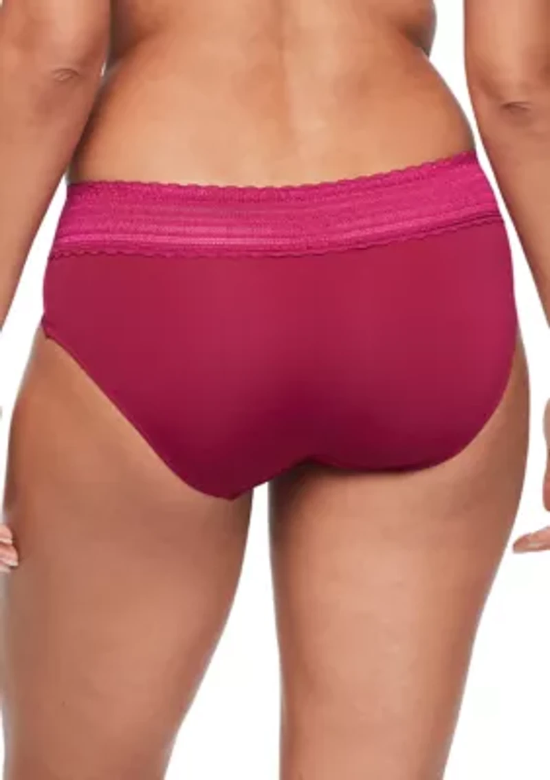 No Pinching, Problems® Dig-Free Comfort Waist with Lace Microfiber Hipster Briefs - 5609J