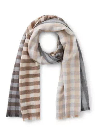 Quarter Check Wrap Scarf