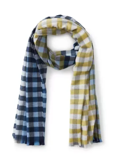 Quarter Check Wrap Scarf