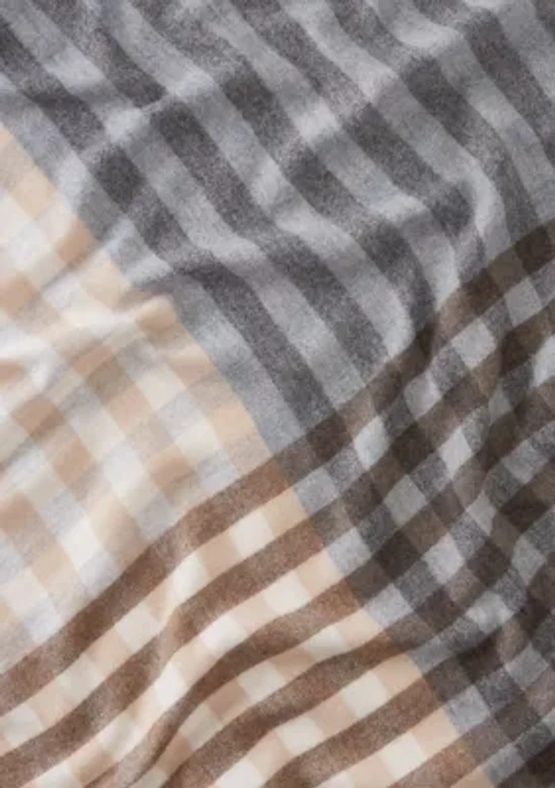 Quarter Check Wrap Scarf