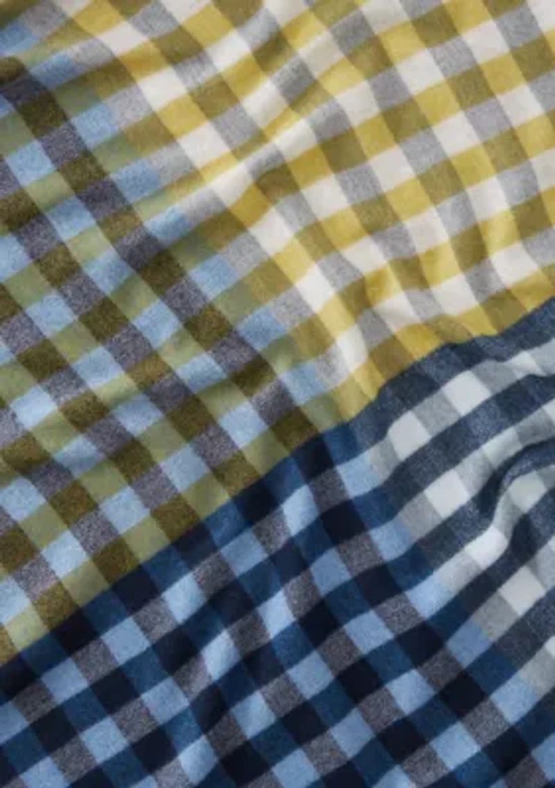 Quarter Check Wrap Scarf