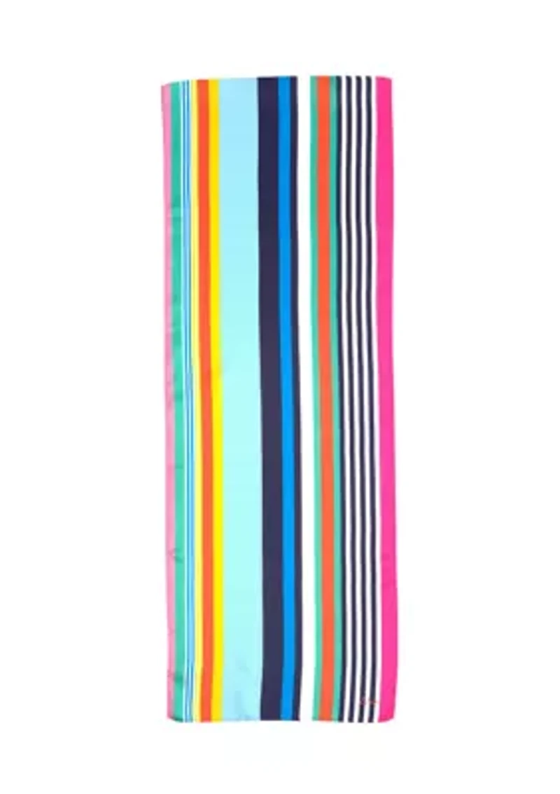 Tropic Stripe Silk Oblong Scarf