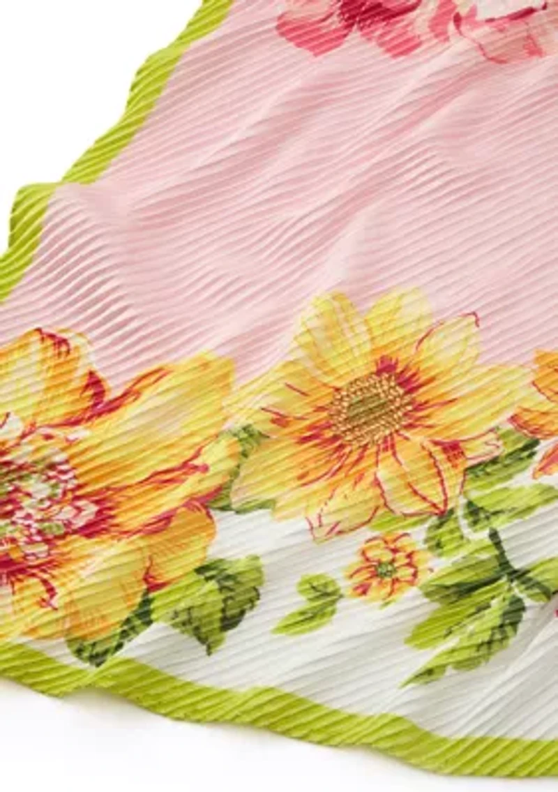 Sunshine Garden Pleated Diamond Scarf