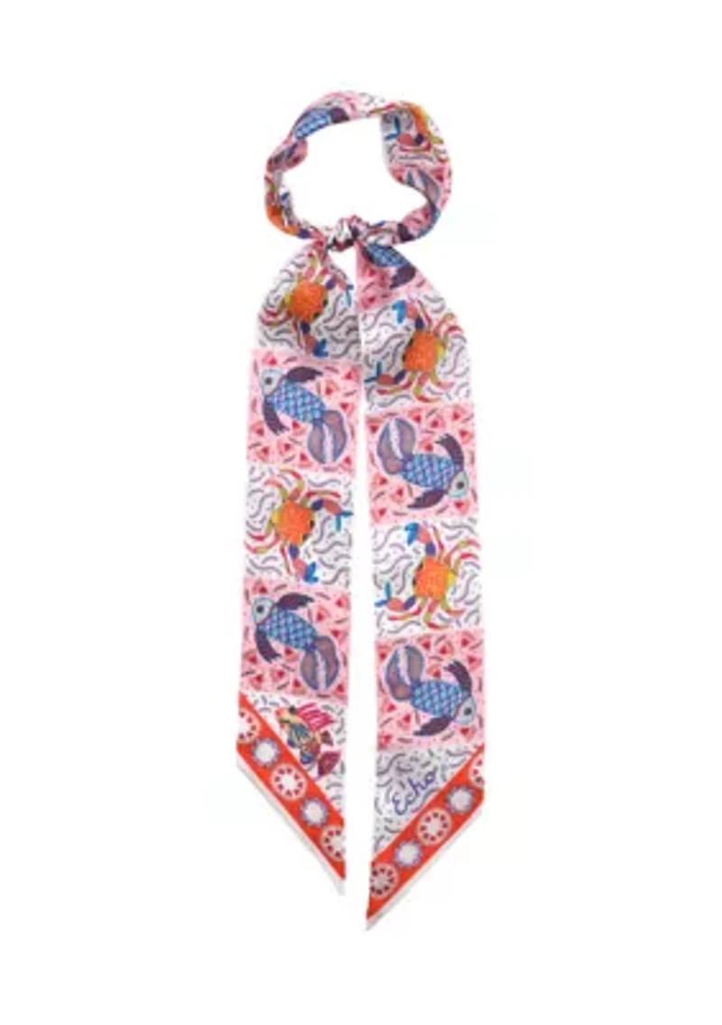 Crabby Silk Ribbon Scarf