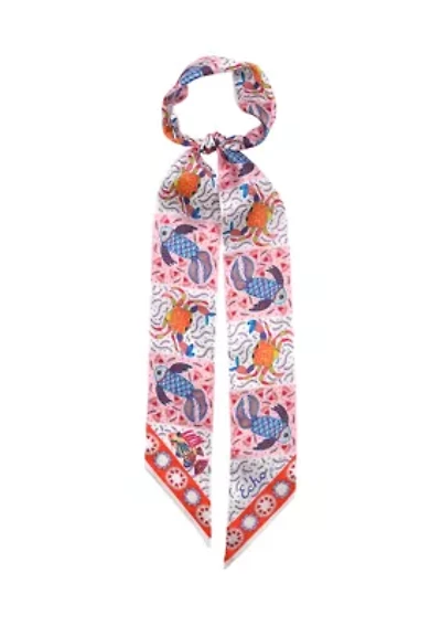 Crabby Silk Ribbon Scarf