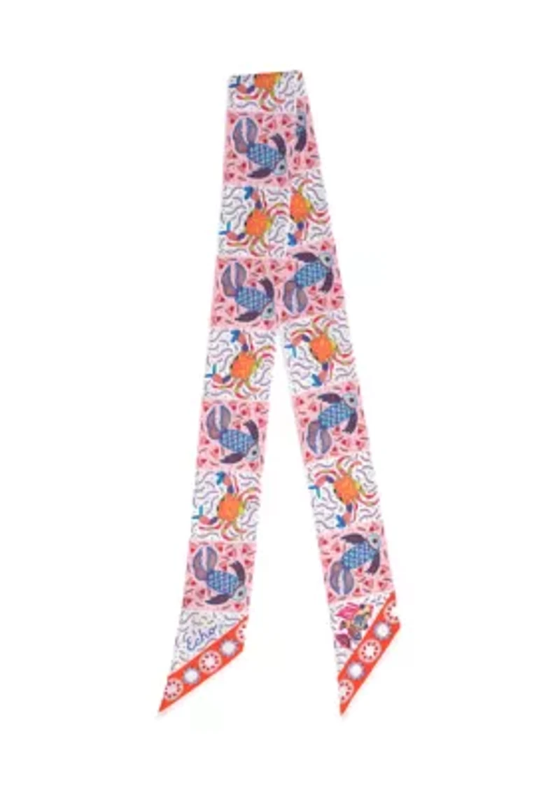 Crabby Silk Ribbon Scarf
