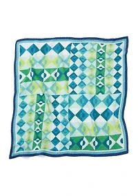 Mosaic Geo Pleated Diamond Scarf 
