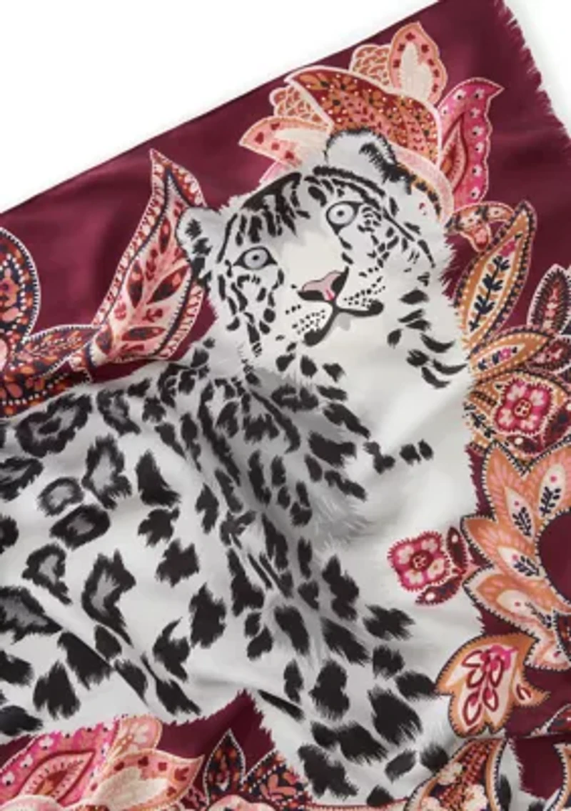 Snow Leopard Silk Wrap
