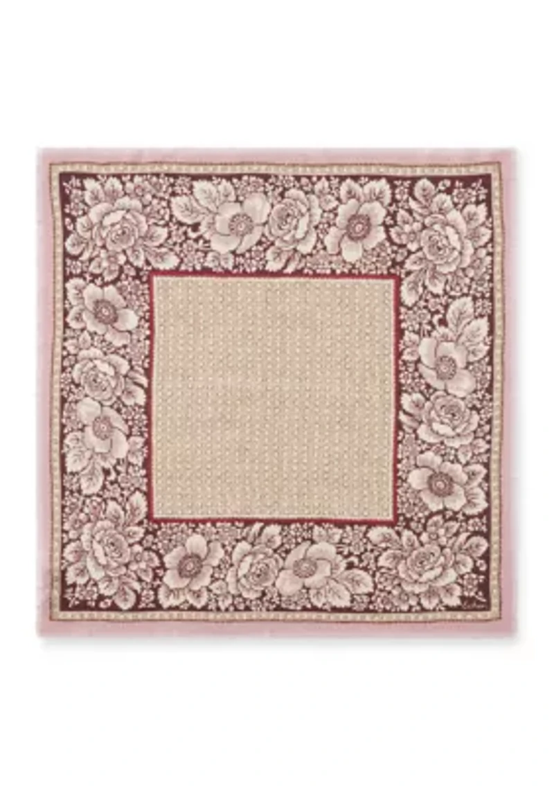 Vintage Floral Dot Wool Bandana Scarf