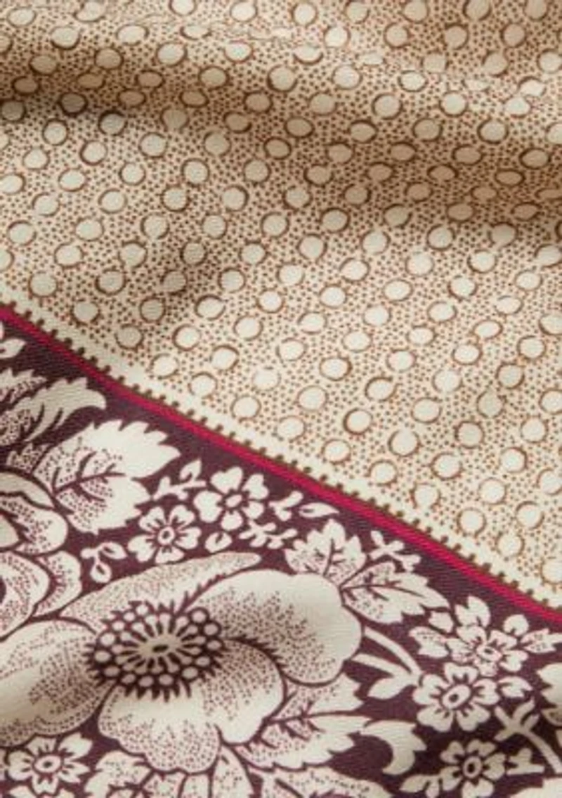 Vintage Floral Dot Wool Bandana Scarf