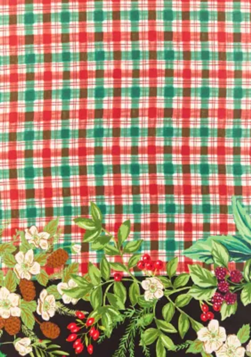Holly Garland Plaid Silk Scarf