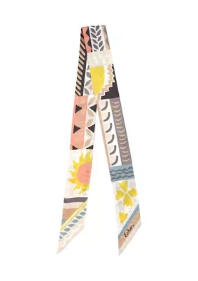 Coastal Collage Silk Ribbon Scarf