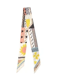 Coastal Collage Silk Ribbon Scarf
