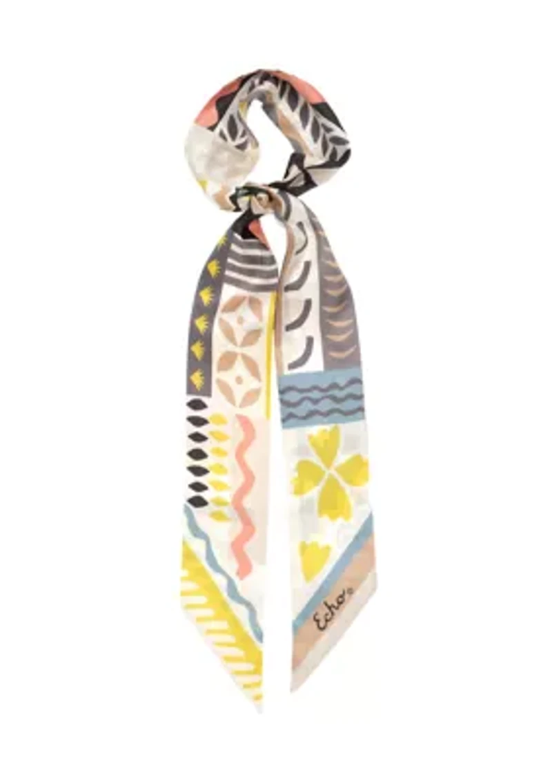 Coastal Collage Silk Ribbon Scarf