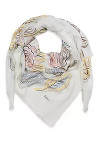 Gestural Rose Square Scarf