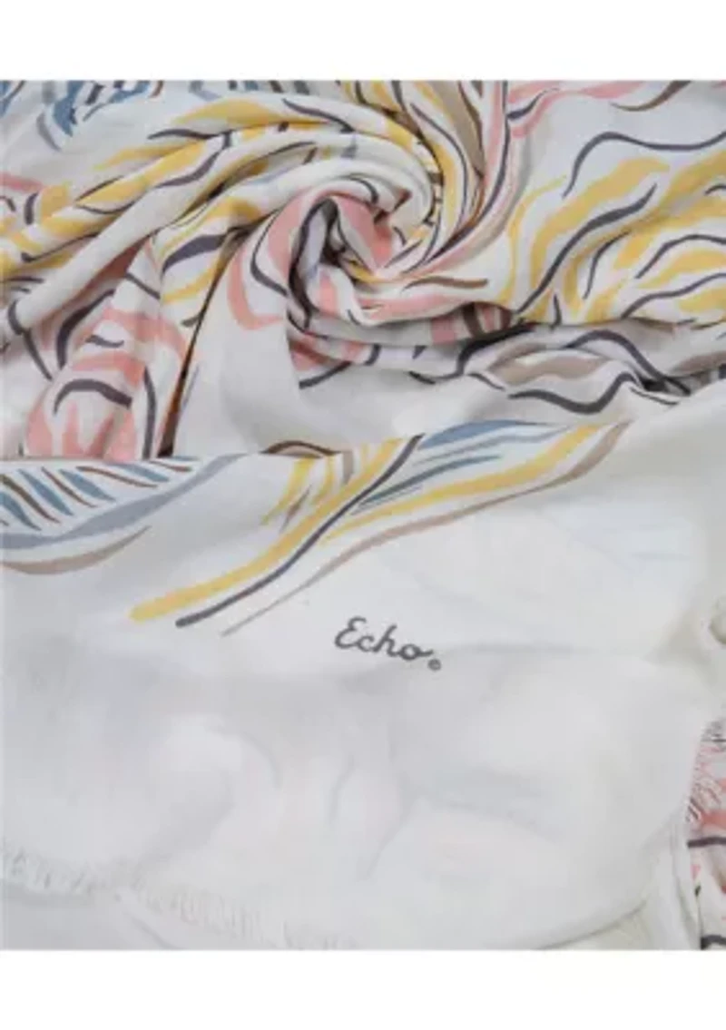 Gestural Rose Square Scarf