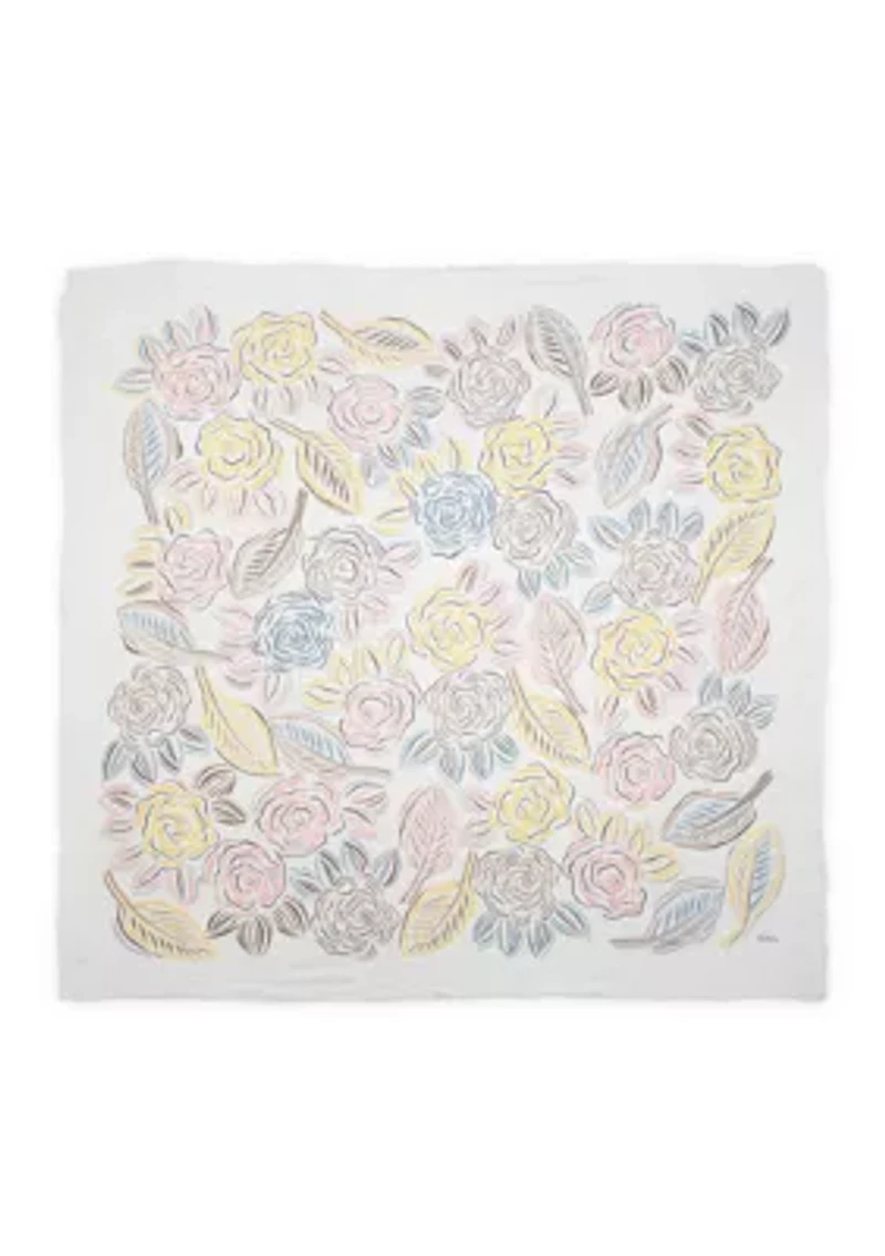 Gestural Rose Square Scarf
