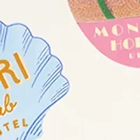 Travel Stickers Silk Square Scarf